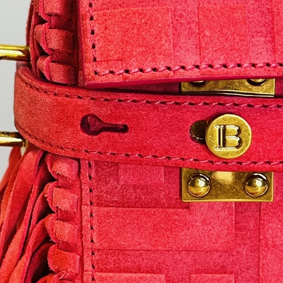 Balmain B Buzz 23 Pink Suede Women's Bag - Picture 6 of 9